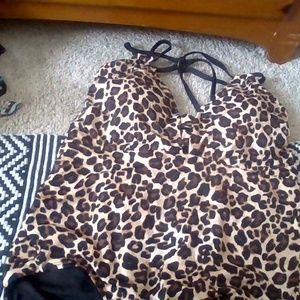 a cheetah print one piece swimsuit